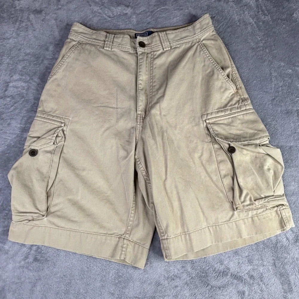 Polo Ralph Lauren Cargo Shorts Men 30 Khaki Tan Cotton Chino 67 Military Utility